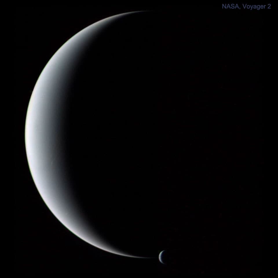 APOD: Crescent Neptune and Triton - May 27, 2023