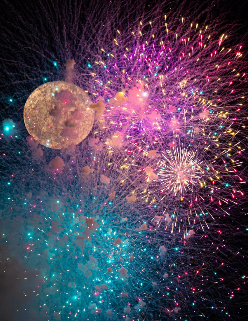 APOD: Fireworks vs Supermoon - July 6, 2023