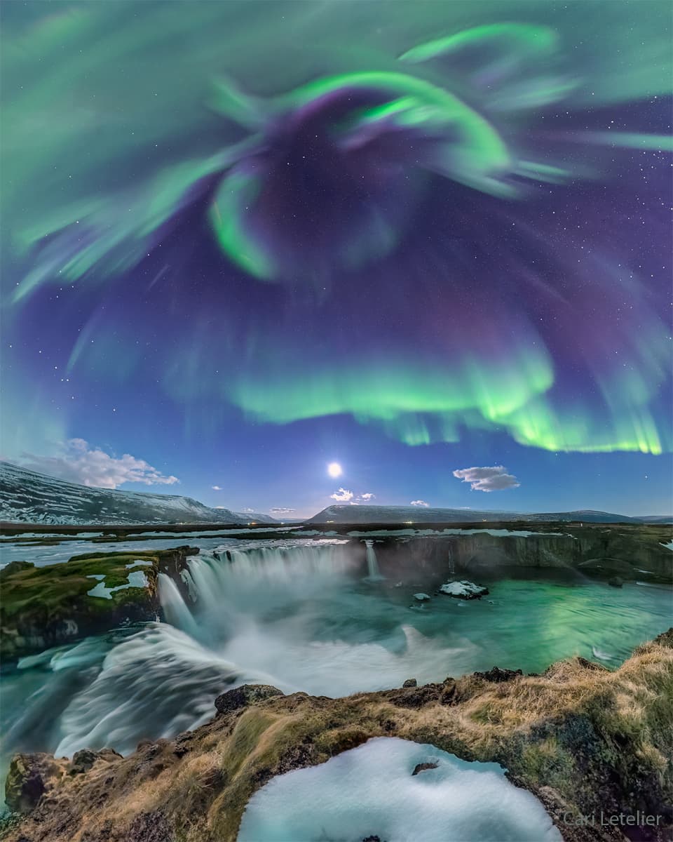 APOD: Aurora over Icelandic Waterfall - July 4, 2023