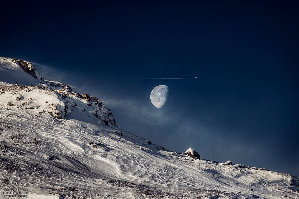 APOD: Gibbous Moon beyond Swedish Mountain - November 12, 2023