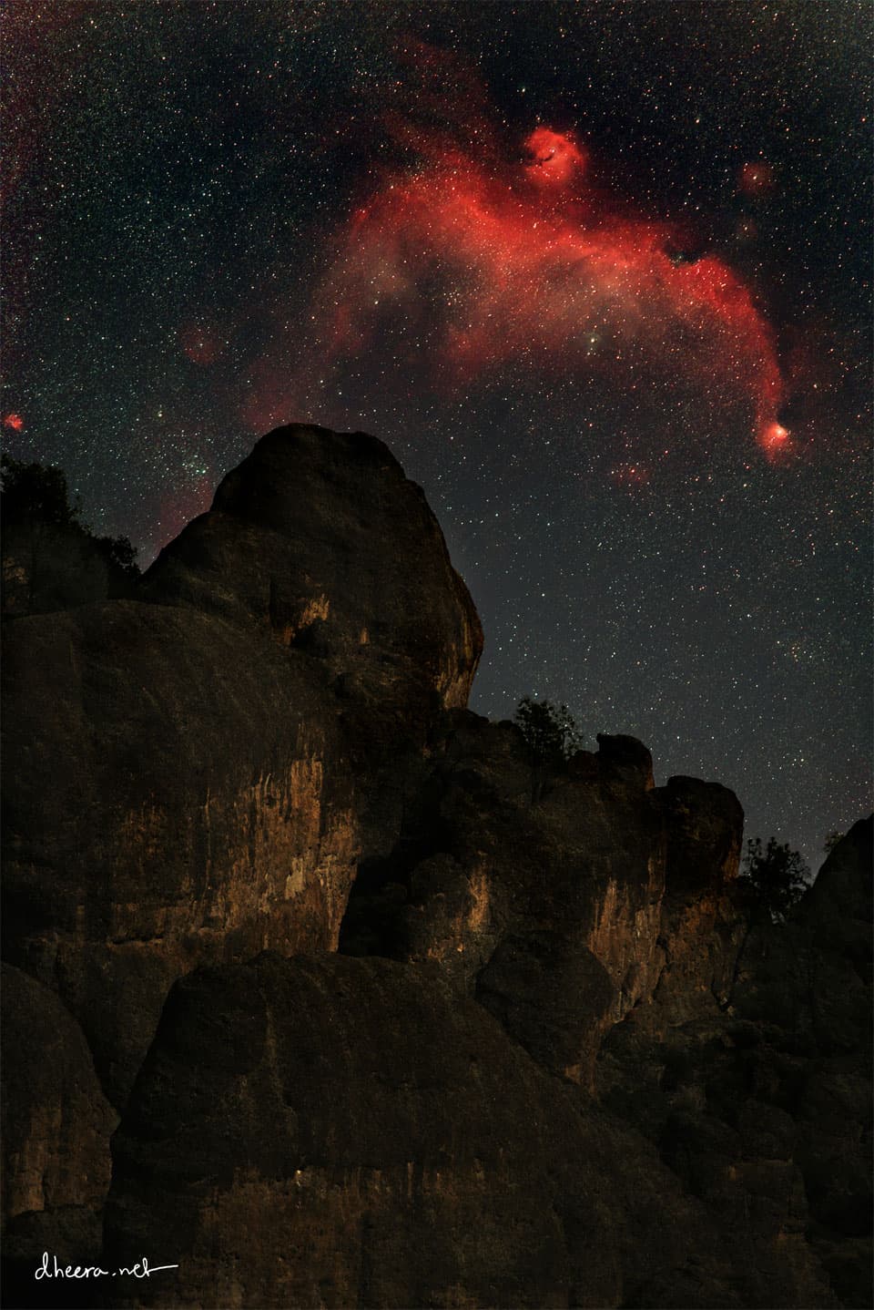 APOD: Seagull Nebula over Pinnacles' Peak - February 21, 2024