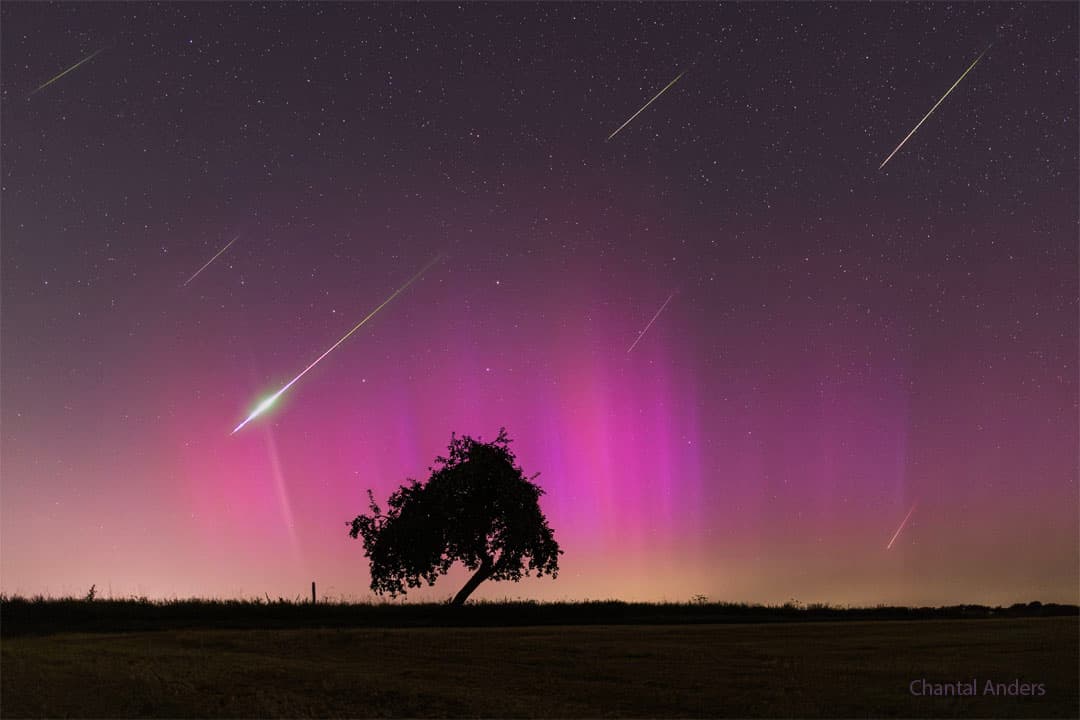 APOD: Meteors and Aurora over Germany - August 14, 2024
