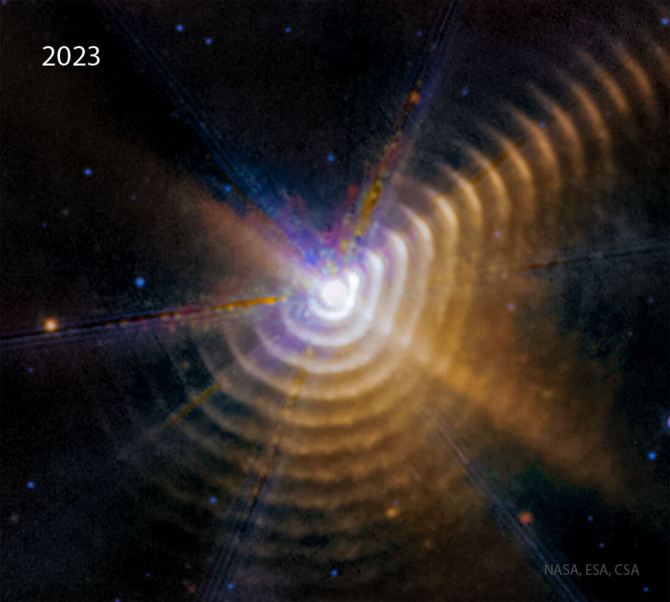 APOD: Dust Shells around WR 140 from Webb - January 29, 2025