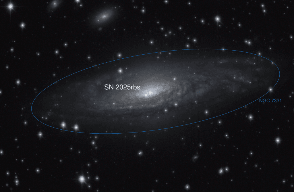 APOD: Supernova 2025rbs in NGC 7331 - July 31, 2025