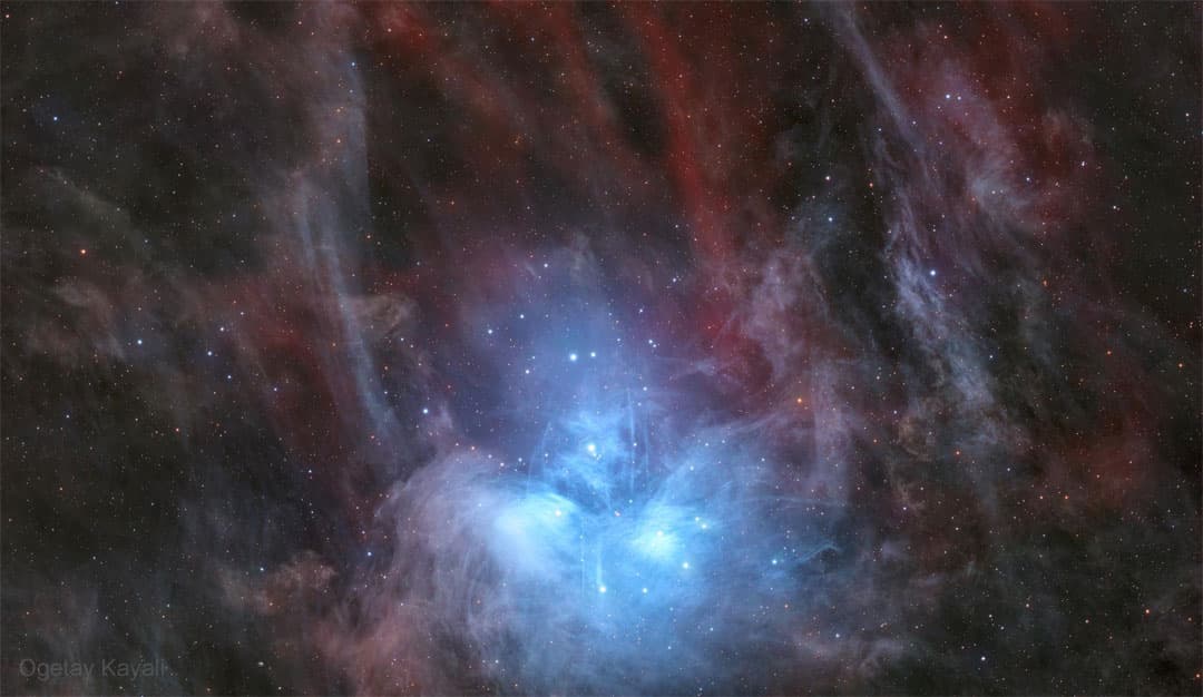 APOD: The Pleiades in Red and Blue - July 8, 2025