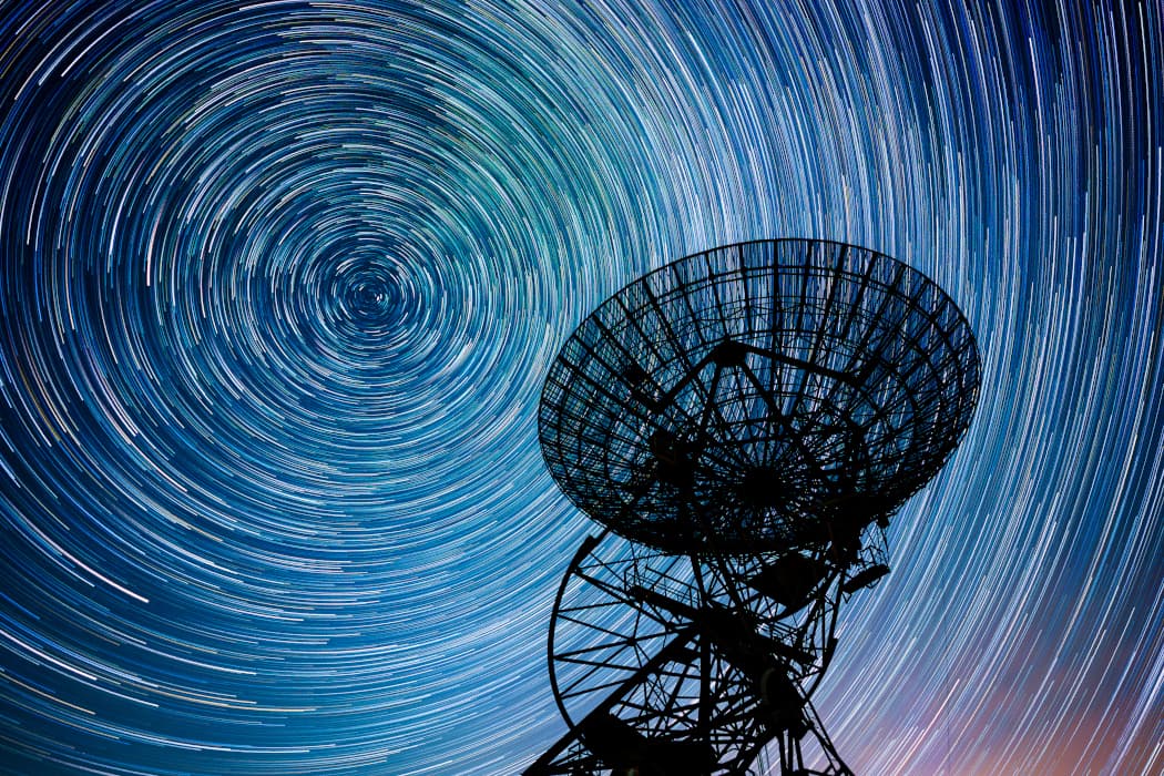 APOD: Star Trails over One-Mile Radio Telescope - September 13, 2025