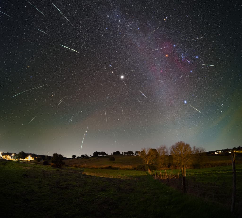 APOD: Jupiter and the Meteors from Gemini - December 18, 2025