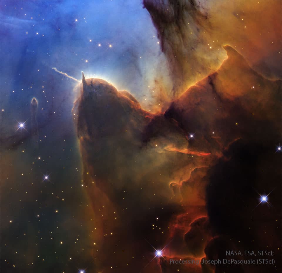 APOD: Trifid Pillars and Jets - May 3, 2026