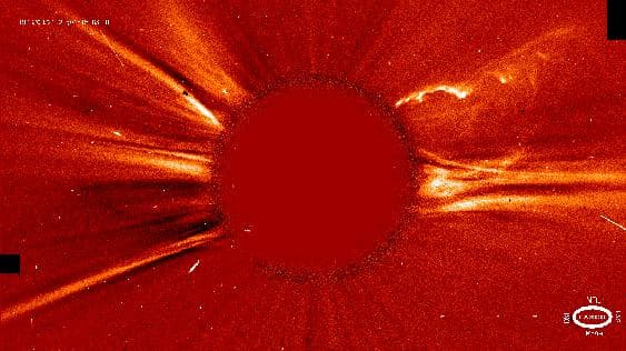 APOD: Red Sun Streaming - January 7, 1997