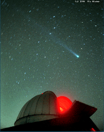 APOD: Hyakutake, Big Dipper, and Observatory Dome - April 1, 1996