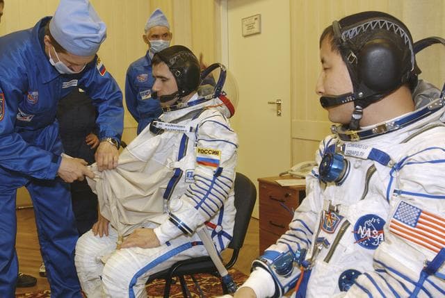 NASA image: Expedition 7 Leak Check