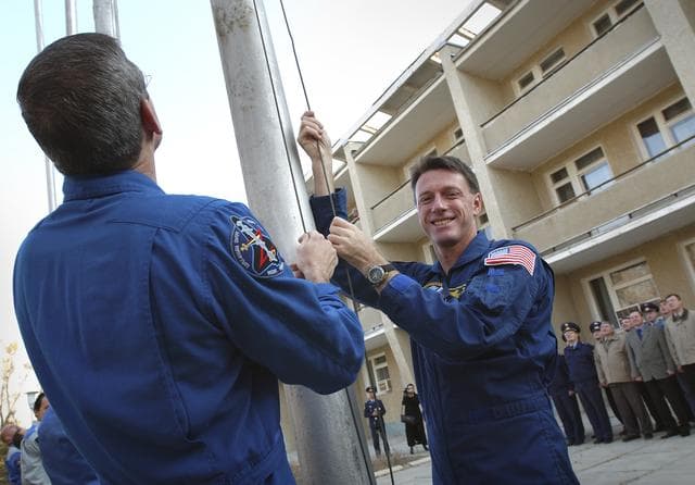 NASA image: Expedition 8 Flag Raising