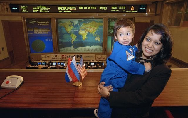 NASA image: Renita Fincke at Russian Mission Control Center