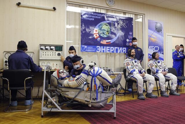 NASA image: Expedition 18 Suit Pressure Check