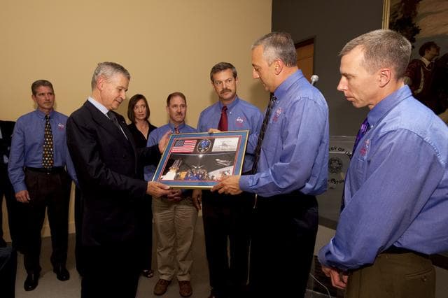 NASA image: STS-125 Crew Visit Italian Embassy