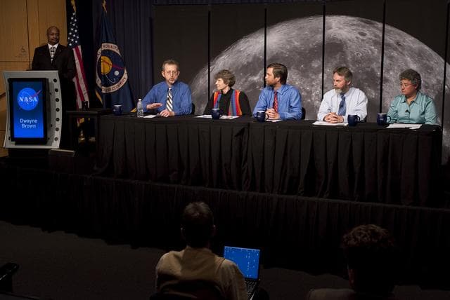 NASA image: Water Molecules on Moon Press Conference