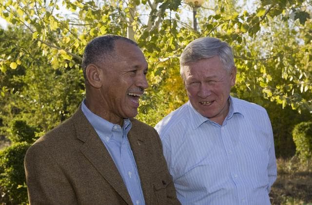 Expedition 21 Bolden and Perminov Meet