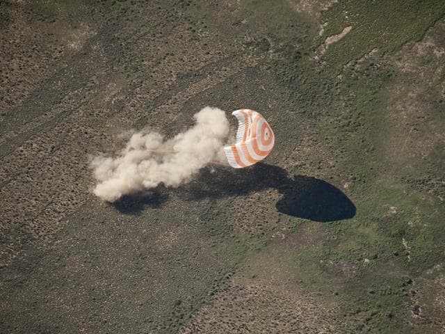 NASA image: Soyuz TMA-17 Lands