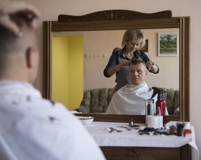 NASA image: Expedition 33 Crew Hair Cut