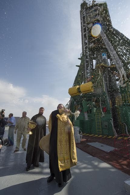 NASA image: Expedition 37 Soyuz Rocket Blessing