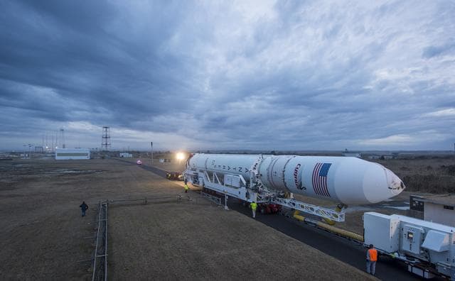NASA image: Antares Rocket Rollout