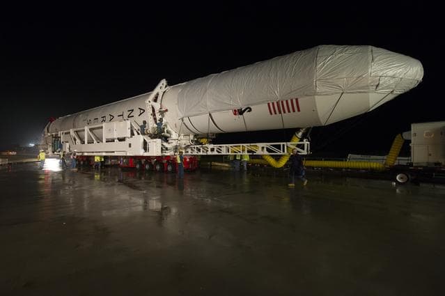 NASA image: Antares Rocket Rollout
