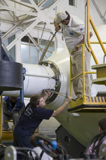 NASA image: Expedition 41 Soyuz Rocket Assembly