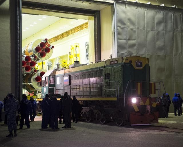 NASA image: Expedition 42 Soyuz Rollout