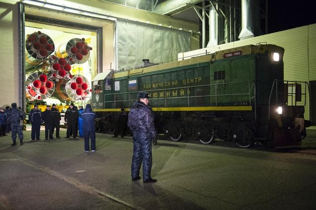 NASA image: Expedition 42 Soyuz Rollout