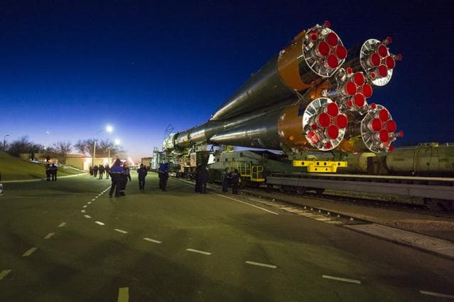 NASA image: Expedition 42 Soyuz Rollout