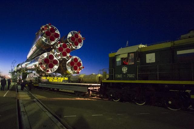 NASA image: Expedition 42 Soyuz Rollout