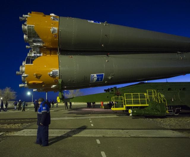 NASA image: Expedition 42 Soyuz Rollout