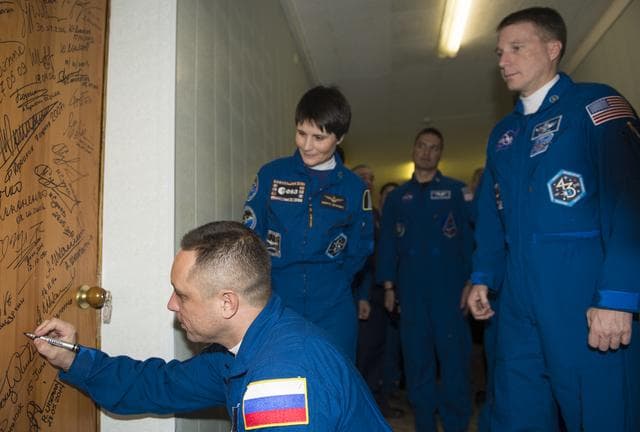 NASA image: Expedition 42 Door Signing