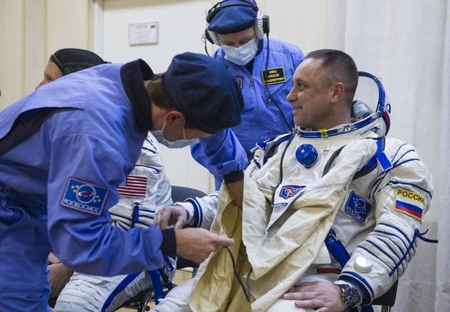NASA image: Expedition 42 Suit Up