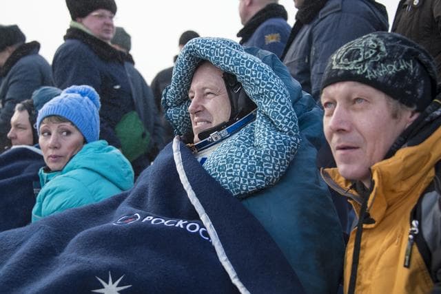 NASA image: Expedition 42 Soyuz TMA-14M Landing