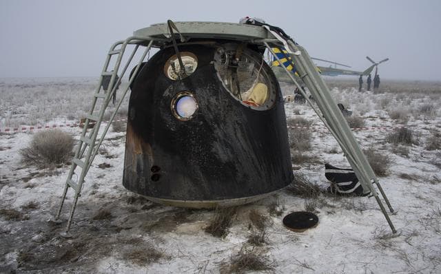 NASA image: Expedition 42 Soyuz TMA-14M Landing