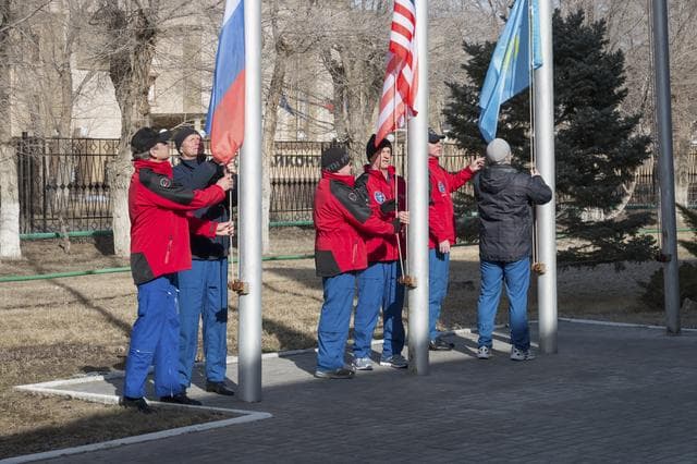 NASA image: Expedition 43 Flag Raising