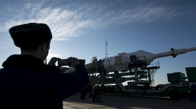 NASA image: Expedition 43 Soyuz Rollout