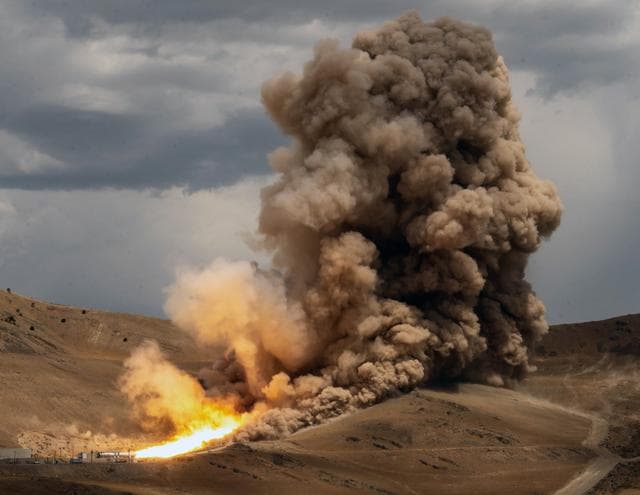 NASA image: NASA, Northrop Grumman Conduct Flight Support Booster-2 Test