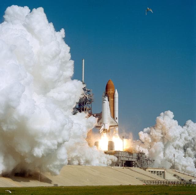 NASA image: Launch of the Shuttle Challenger during STS 41-C mission