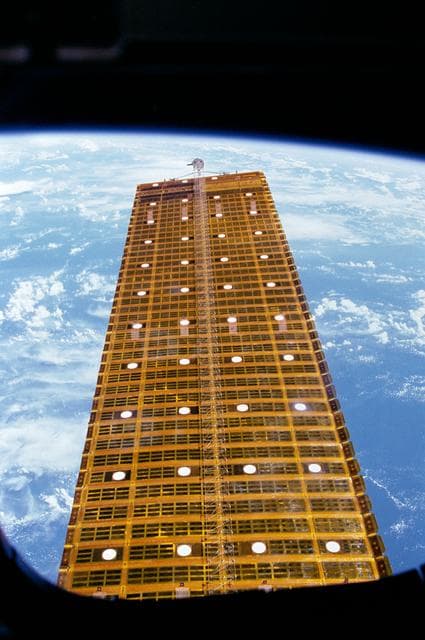 NASA image: Scene of an extended solar array experiment (SAE) panel during OAST-1