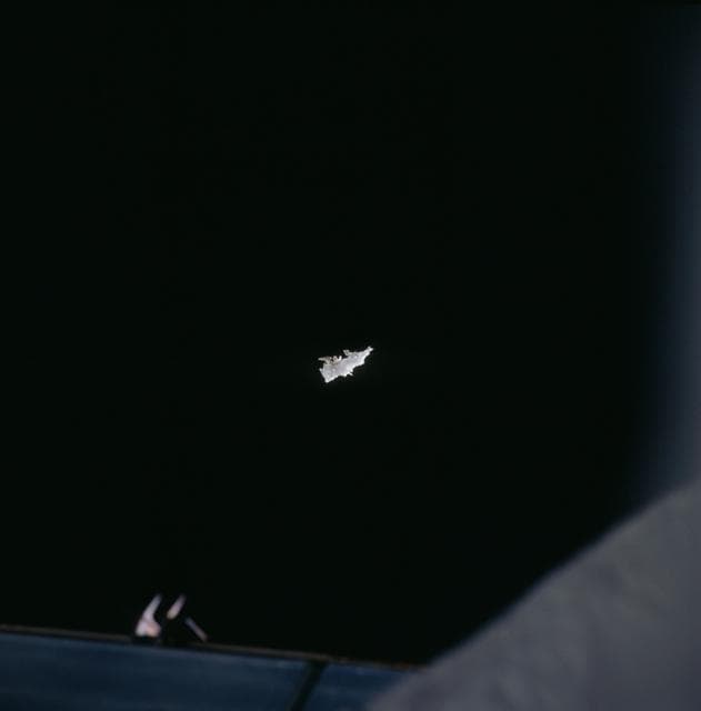 NASA image: View of foot restraint strayed from Discovery