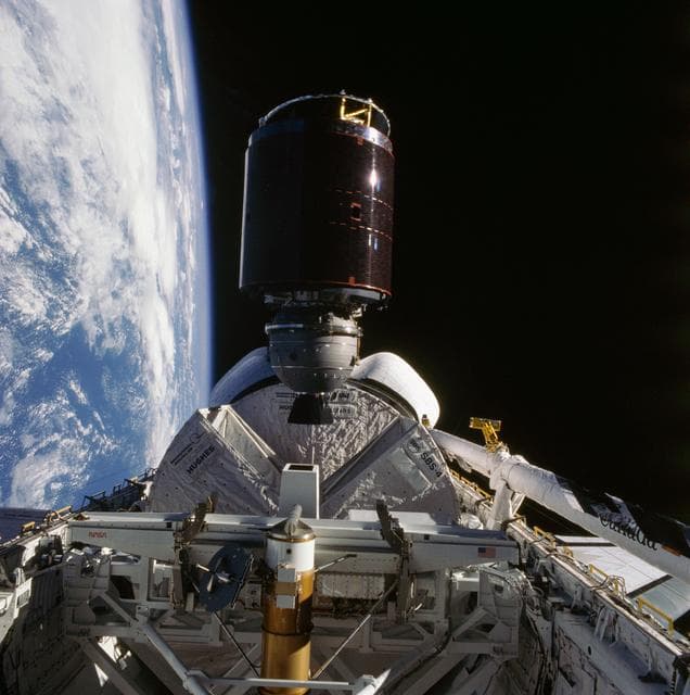 NASA image: Deployment of the SBS-4 communications satellite
