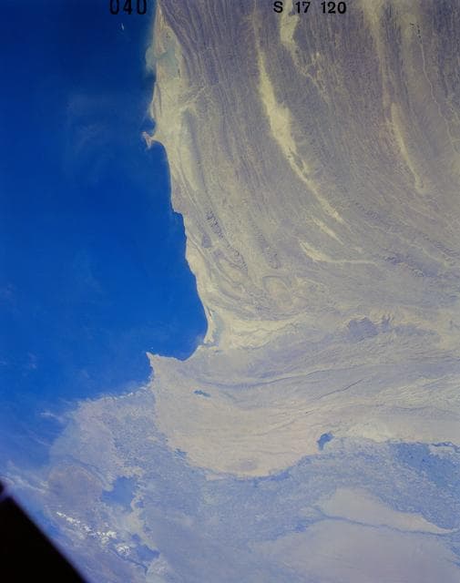 NASA image: Makran Mountain Range, Indus River Valley, Pakistan, India