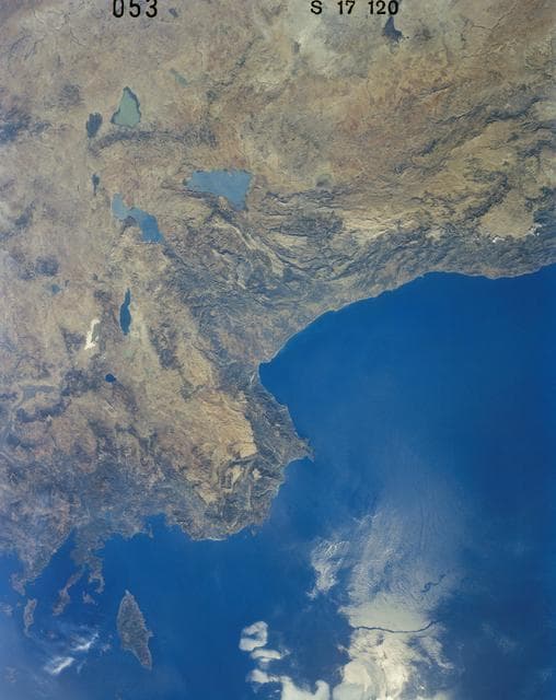 NASA image: Gulf of Antalya, Southern Turkish Coastline