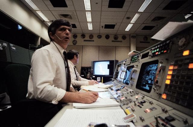 NASA image: Views of Mission Control during launch of STS-51L