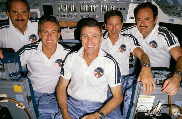 NASA image: STS-51I crew activities