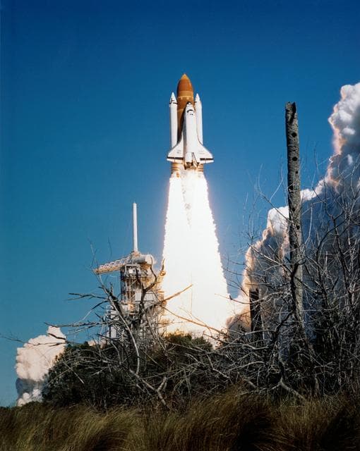 NASA image: Liftoff of the Shuttle Challenger for STS 51-L mission