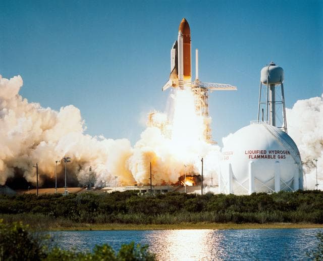 NASA image: Liftoff of Shuttle Challenger for STS 51-L mission