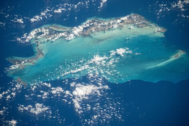 NASA image: Turquoise water surrounds the Turks and Caicos Islands